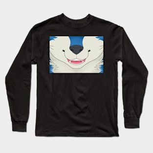 Blue Husky Face Long Sleeve T-Shirt